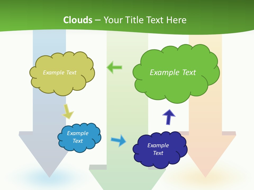 Three Arrows Pointing In Different Directions On A White Background PowerPoint Template