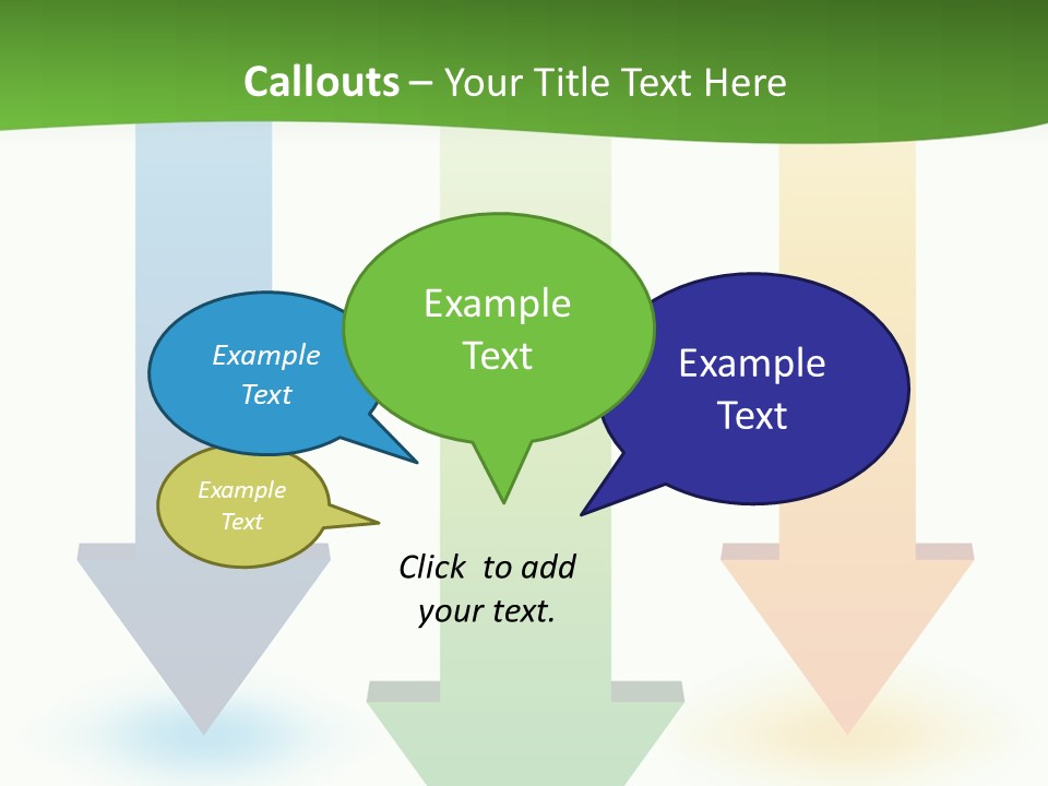 Three Arrows Pointing In Different Directions On A White Background PowerPoint Template