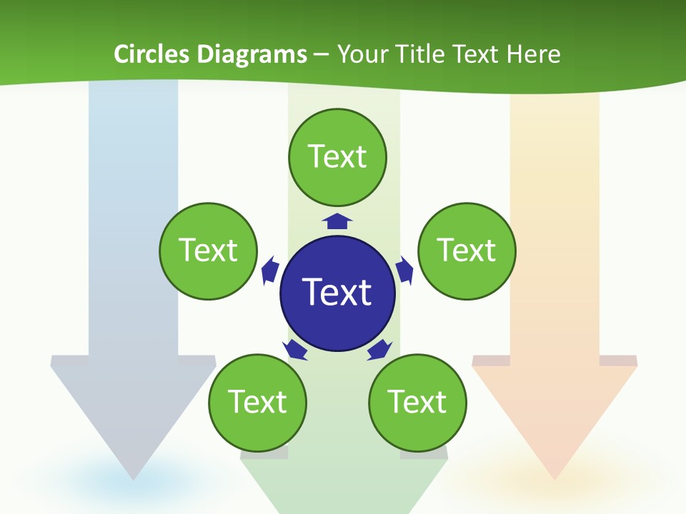 Three Arrows Pointing In Different Directions On A White Background PowerPoint Template