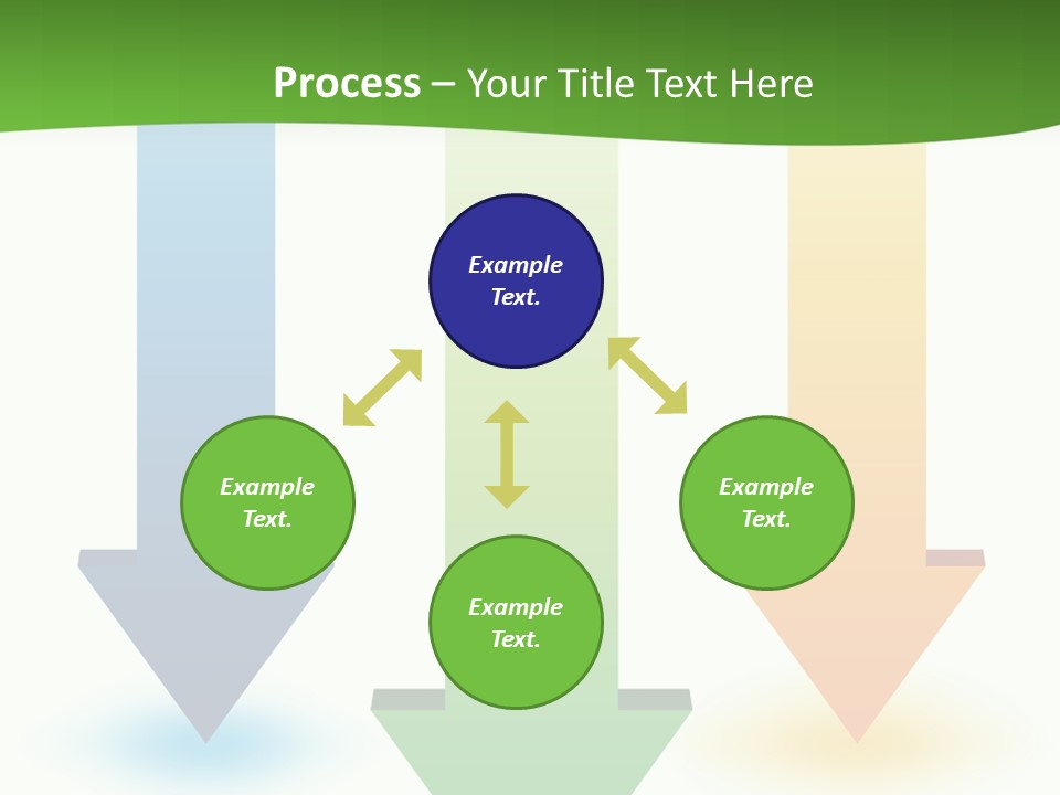 Three Arrows Pointing In Different Directions On A White Background PowerPoint Template