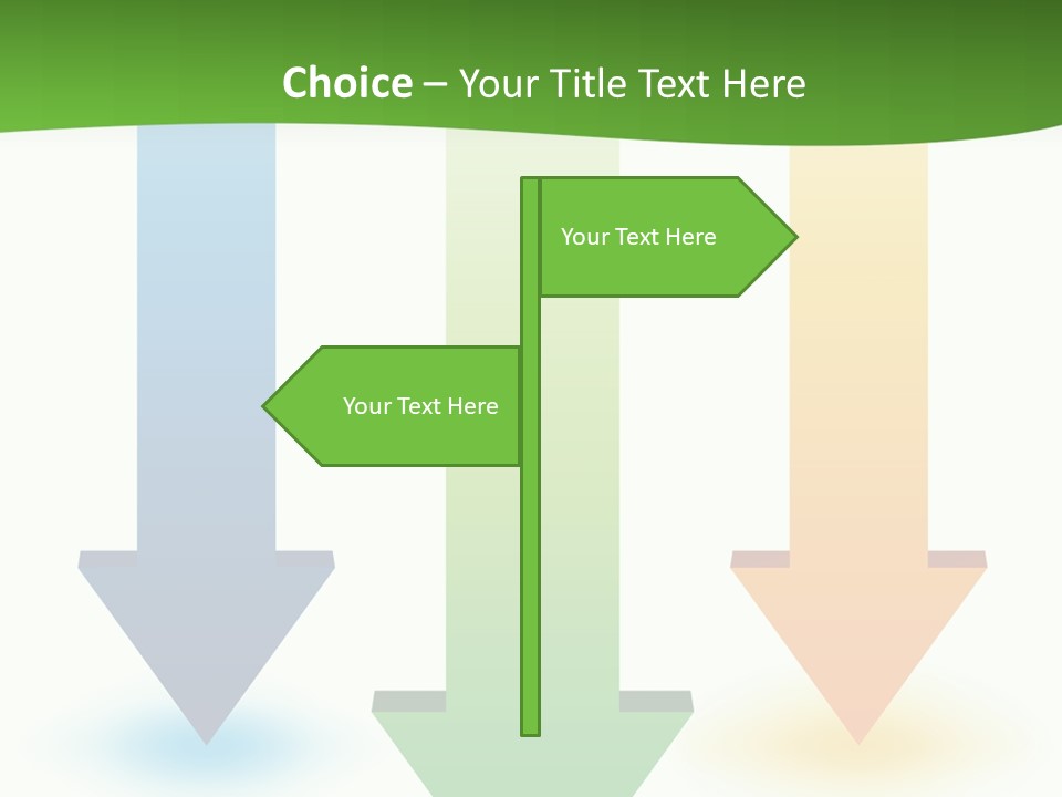 Three Arrows Pointing In Different Directions On A White Background PowerPoint Template