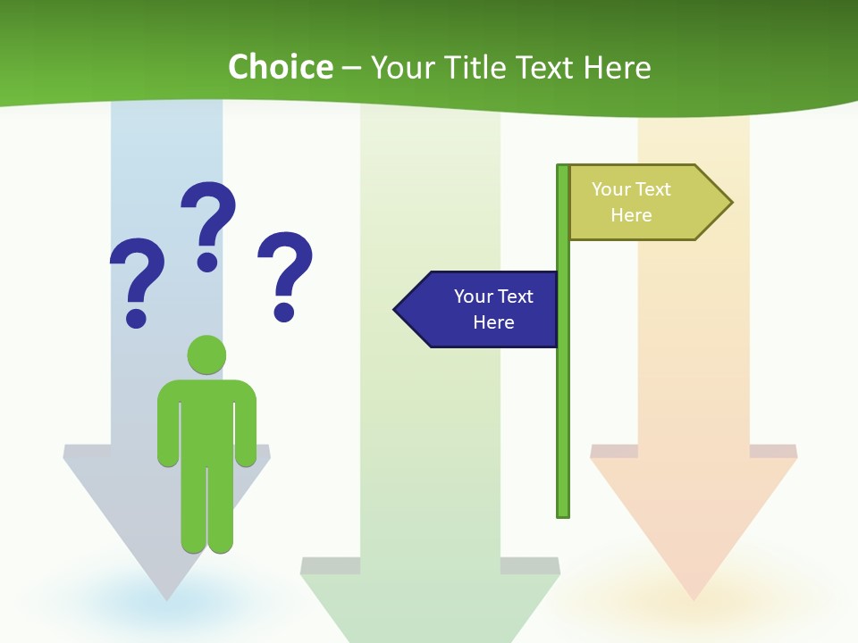 Three Arrows Pointing In Different Directions On A White Background PowerPoint Template