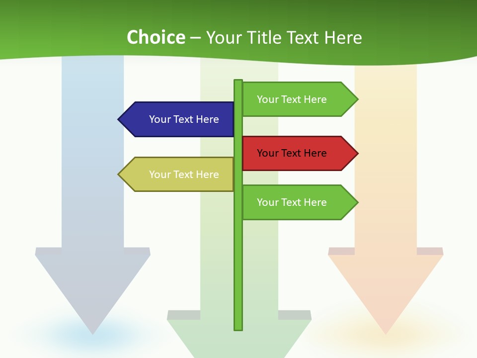 Three Arrows Pointing In Different Directions On A White Background PowerPoint Template