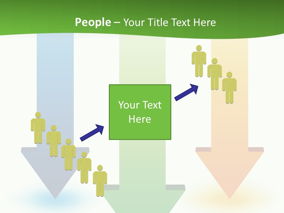 Three Arrows Pointing In Different Directions On A White Background PowerPoint Template