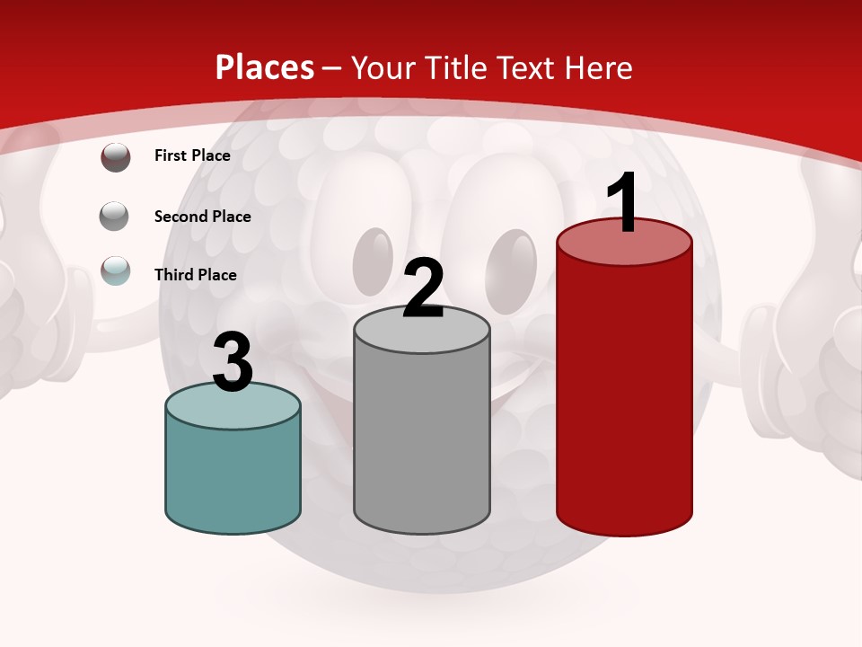 A Happy Golf Ball Giving A Thumbs Up PowerPoint Template