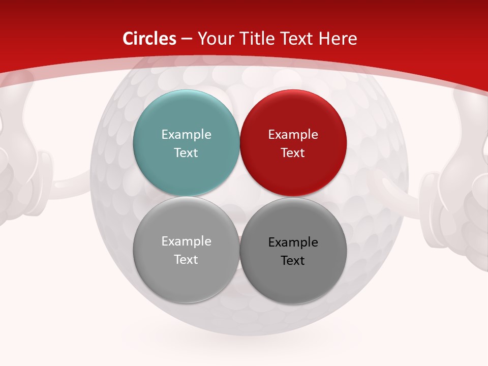A Happy Golf Ball Giving A Thumbs Up PowerPoint Template
