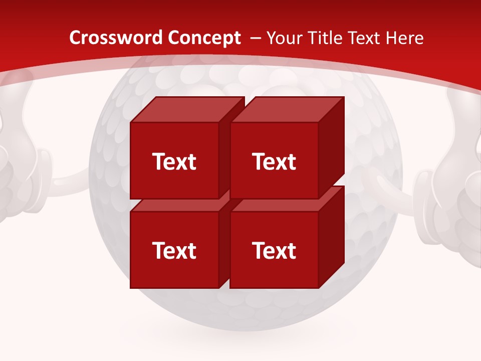 A Happy Golf Ball Giving A Thumbs Up PowerPoint Template
