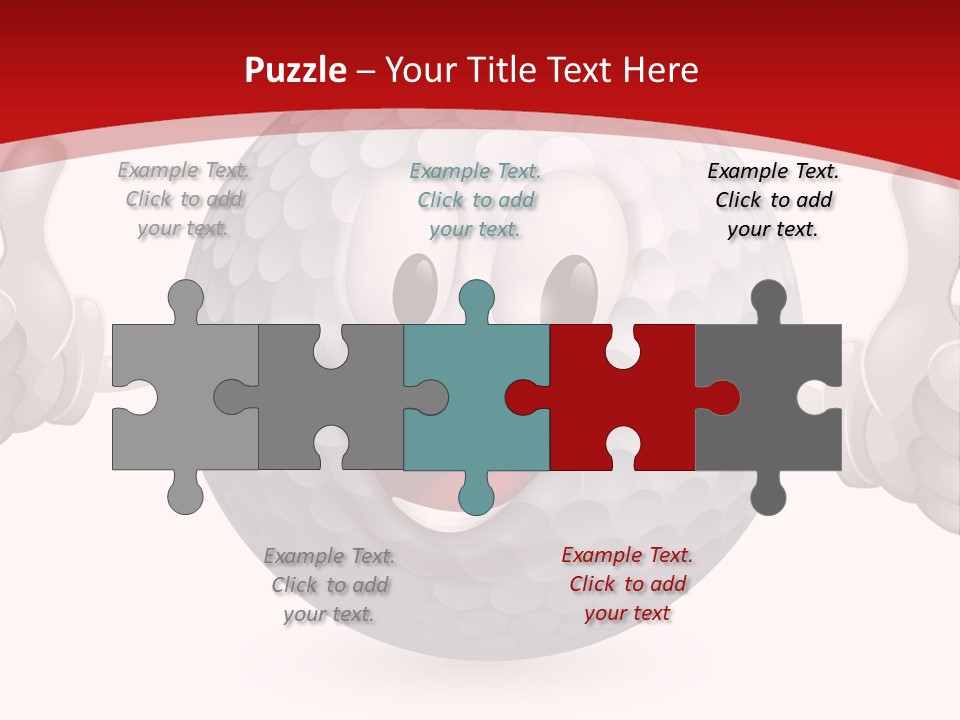 A Happy Golf Ball Giving A Thumbs Up PowerPoint Template