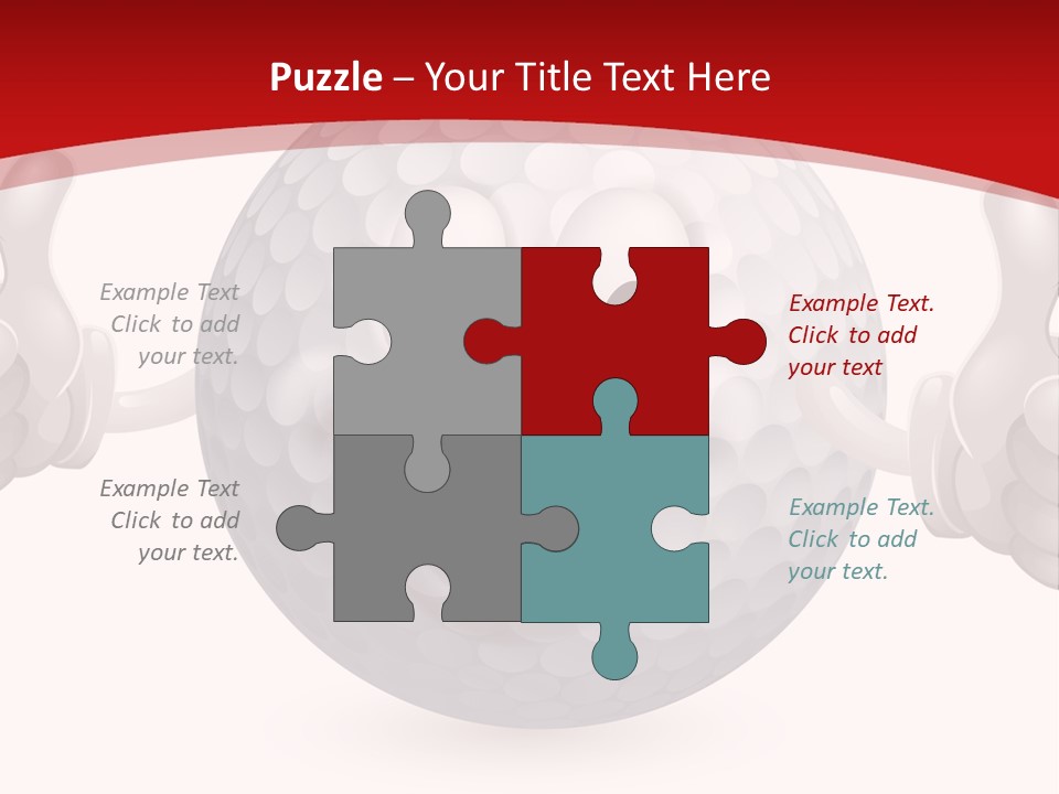 A Happy Golf Ball Giving A Thumbs Up PowerPoint Template