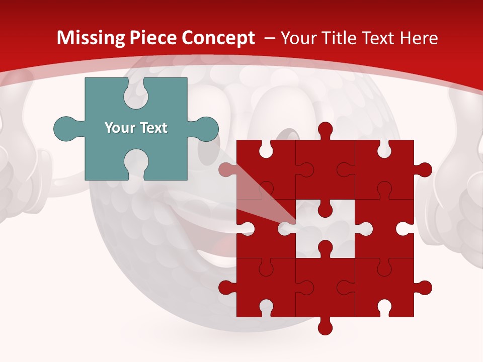 A Happy Golf Ball Giving A Thumbs Up PowerPoint Template