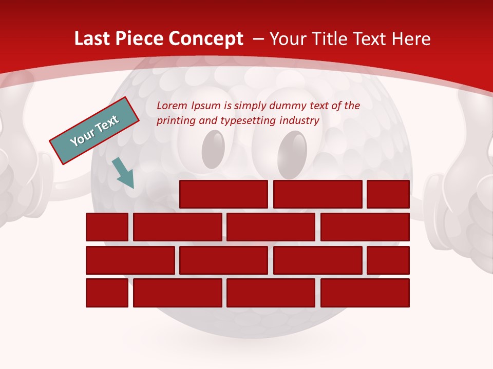 A Happy Golf Ball Giving A Thumbs Up PowerPoint Template