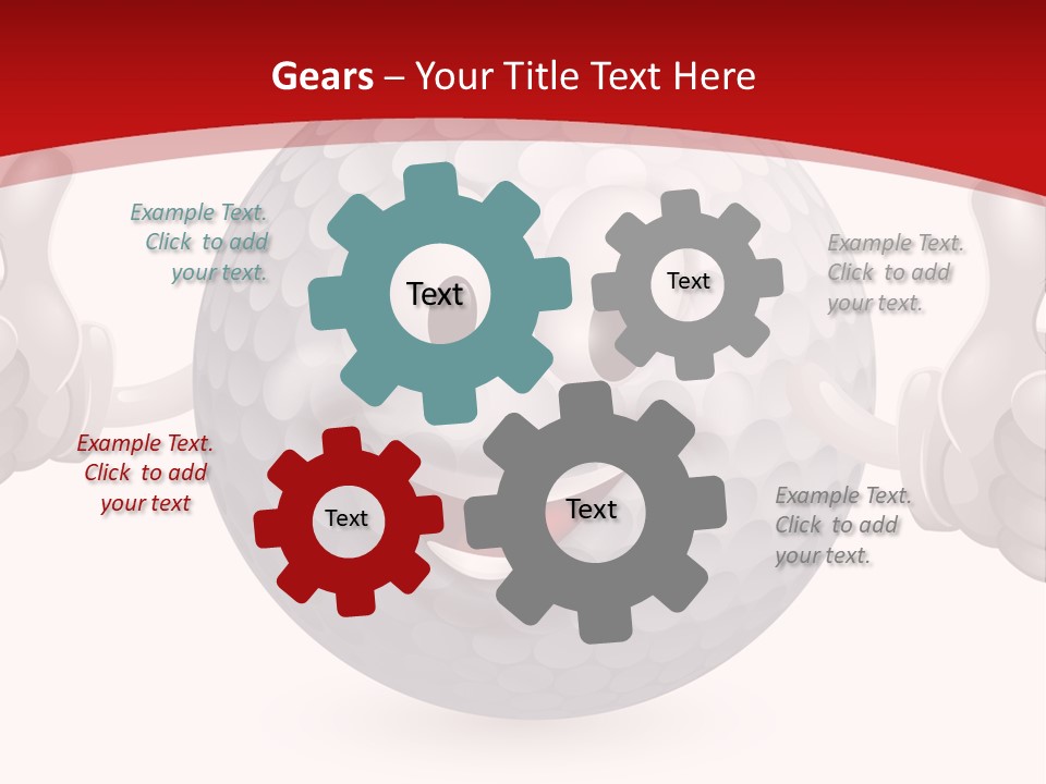 A Happy Golf Ball Giving A Thumbs Up PowerPoint Template
