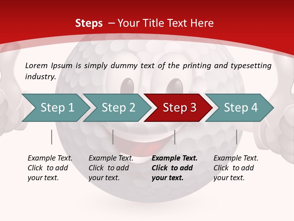 A Happy Golf Ball Giving A Thumbs Up PowerPoint Template