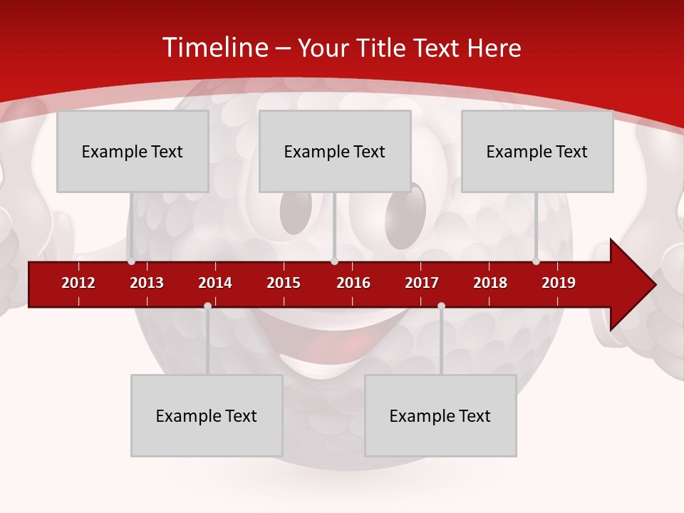 A Happy Golf Ball Giving A Thumbs Up PowerPoint Template