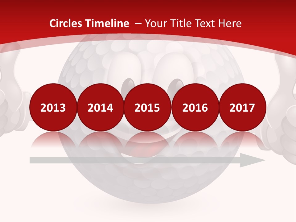 A Happy Golf Ball Giving A Thumbs Up PowerPoint Template