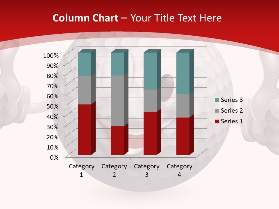 A Happy Golf Ball Giving A Thumbs Up PowerPoint Template