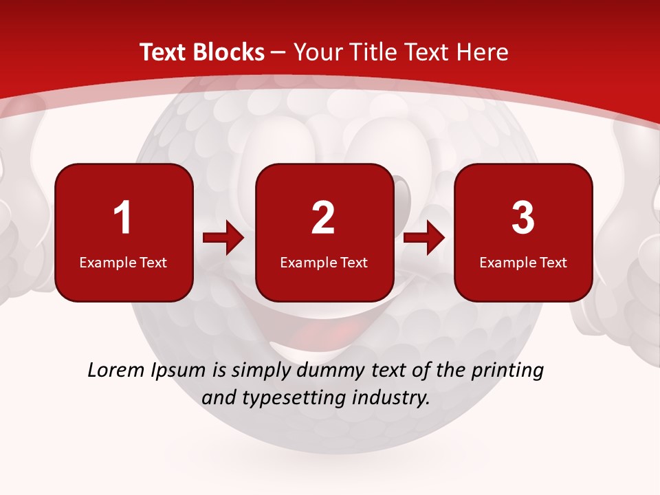 A Happy Golf Ball Giving A Thumbs Up PowerPoint Template