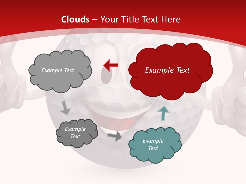 A Happy Golf Ball Giving A Thumbs Up PowerPoint Template
