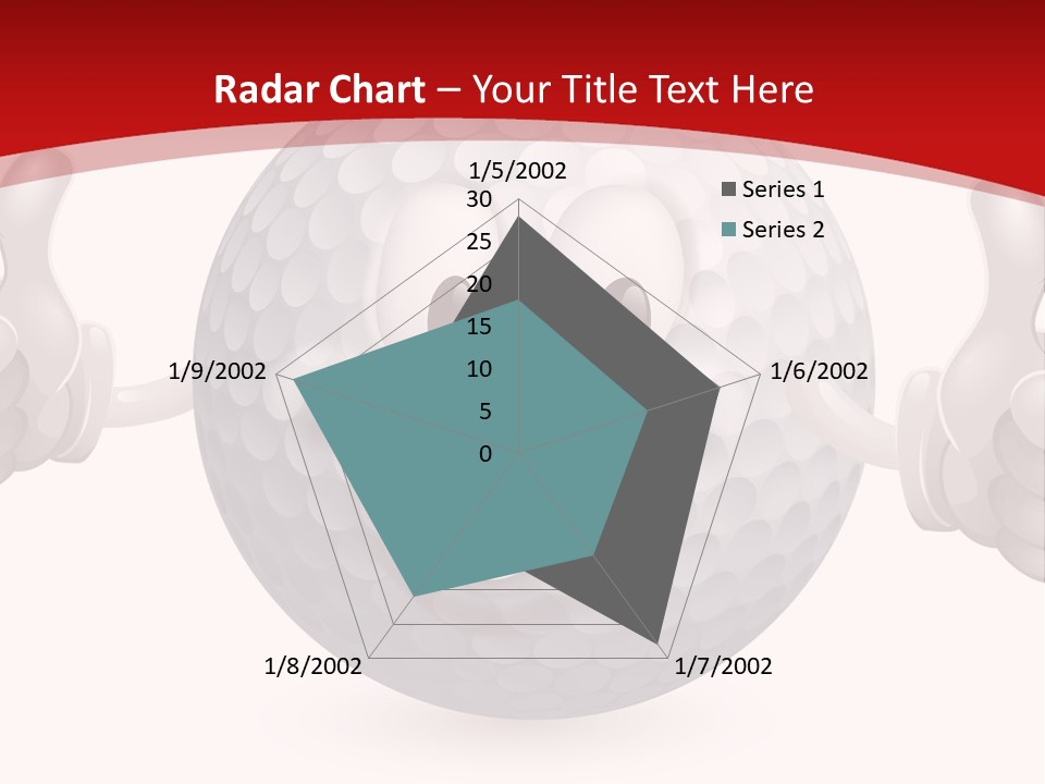 A Happy Golf Ball Giving A Thumbs Up PowerPoint Template
