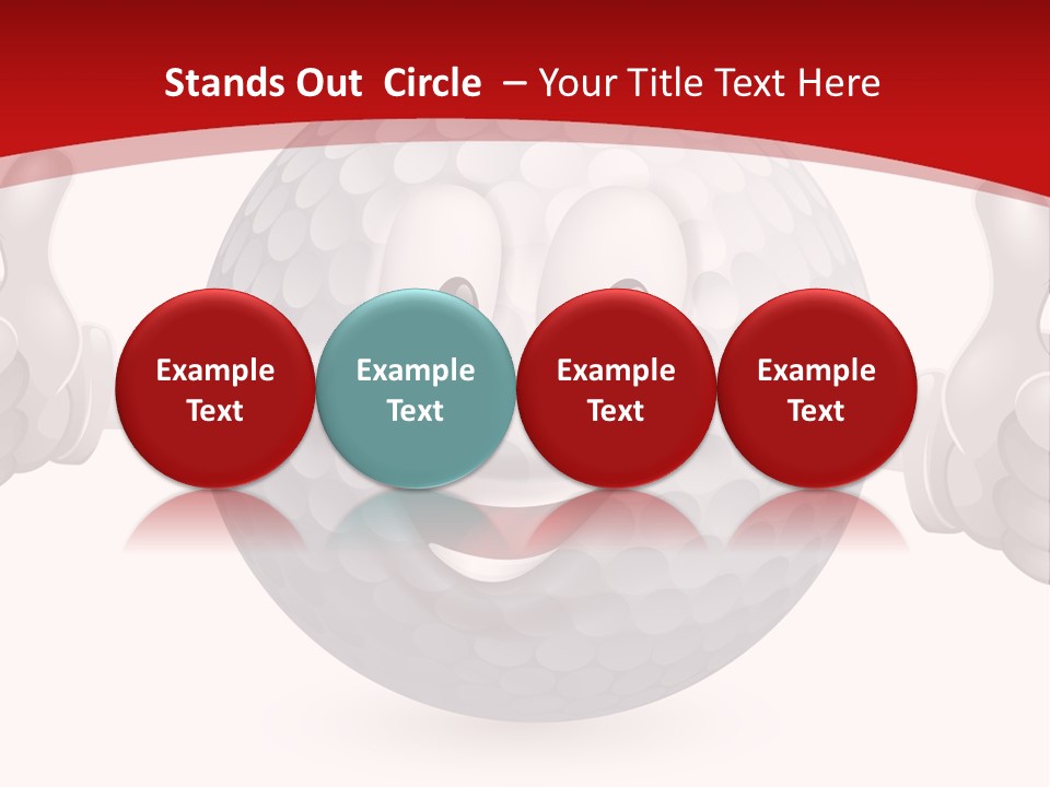 A Happy Golf Ball Giving A Thumbs Up PowerPoint Template