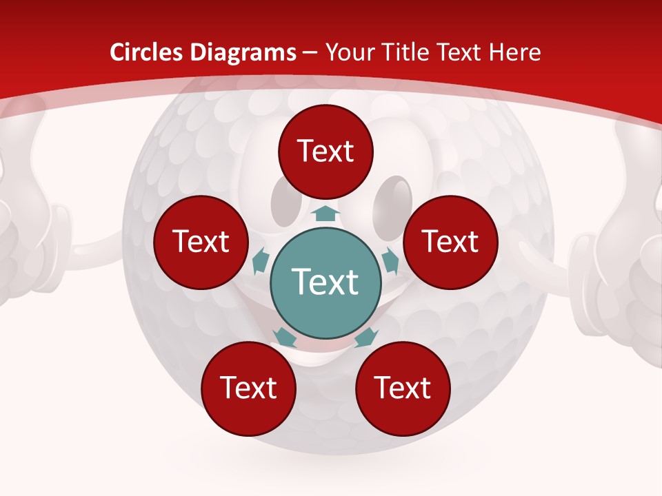A Happy Golf Ball Giving A Thumbs Up PowerPoint Template