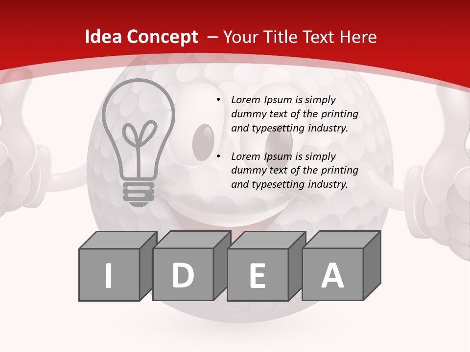 A Happy Golf Ball Giving A Thumbs Up PowerPoint Template