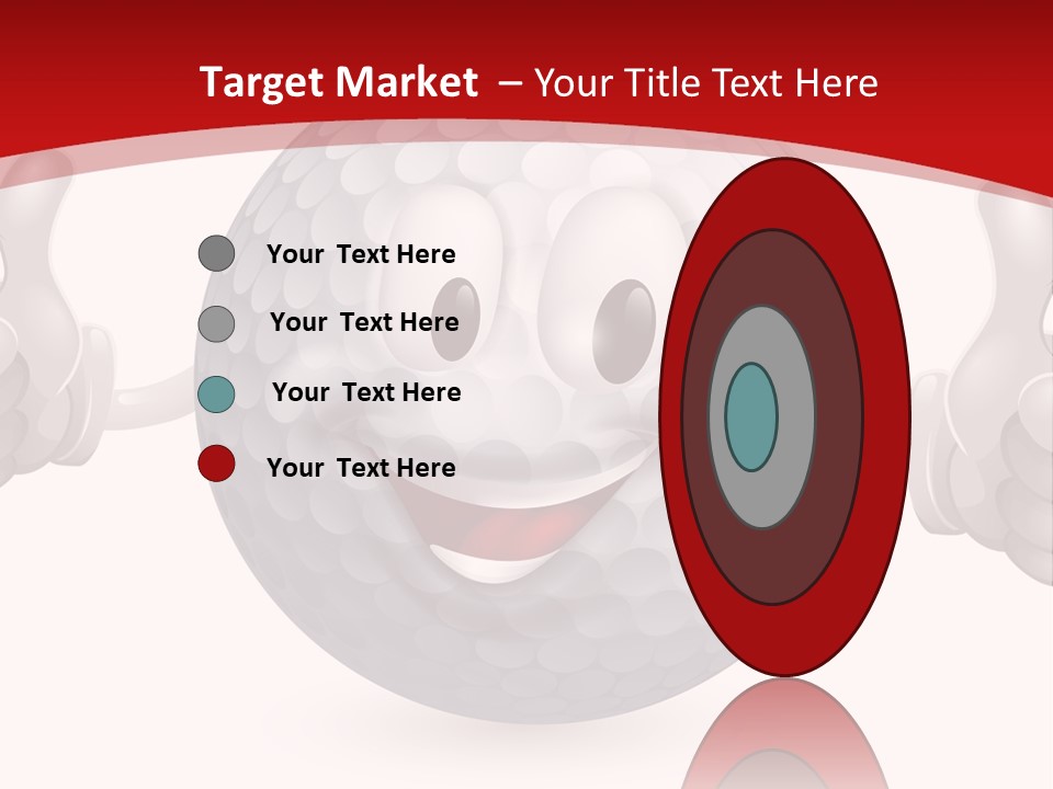 A Happy Golf Ball Giving A Thumbs Up PowerPoint Template