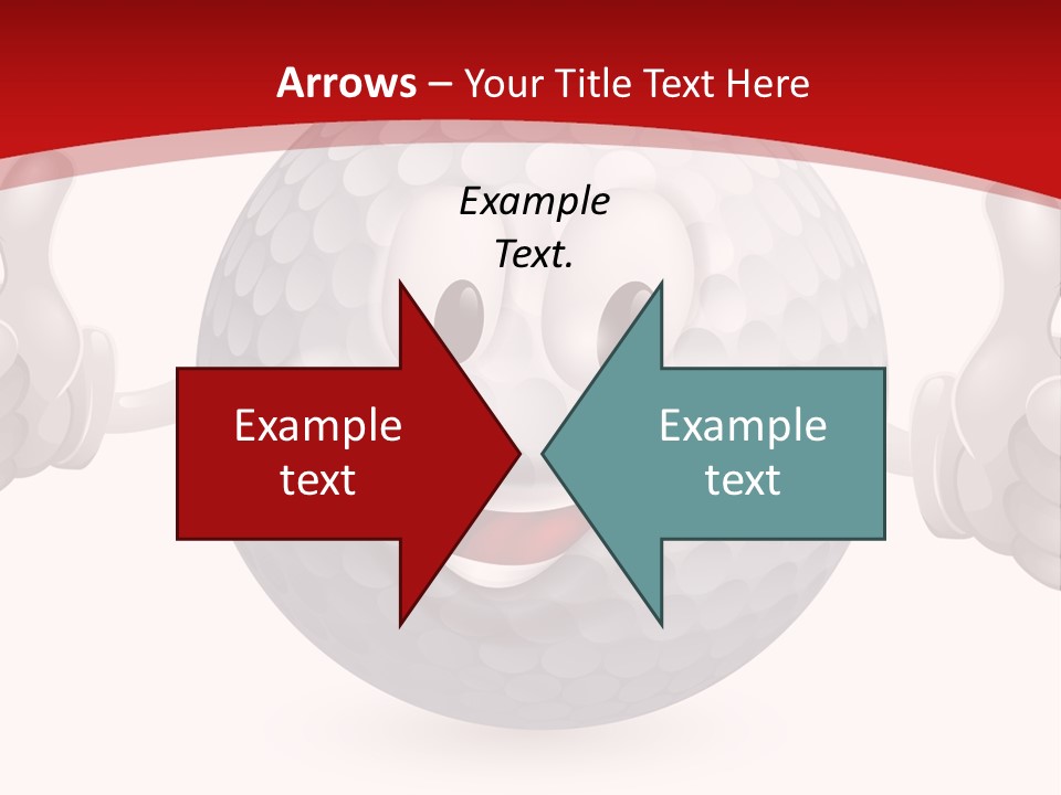 A Happy Golf Ball Giving A Thumbs Up PowerPoint Template