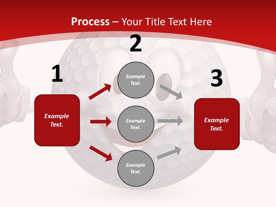 A Happy Golf Ball Giving A Thumbs Up PowerPoint Template