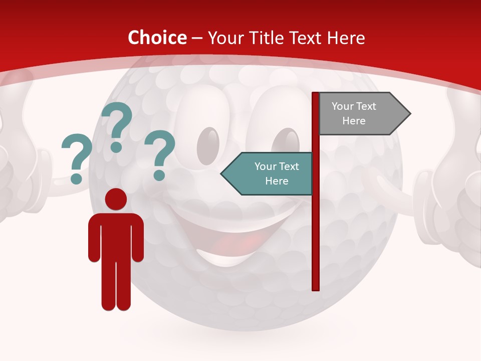A Happy Golf Ball Giving A Thumbs Up PowerPoint Template