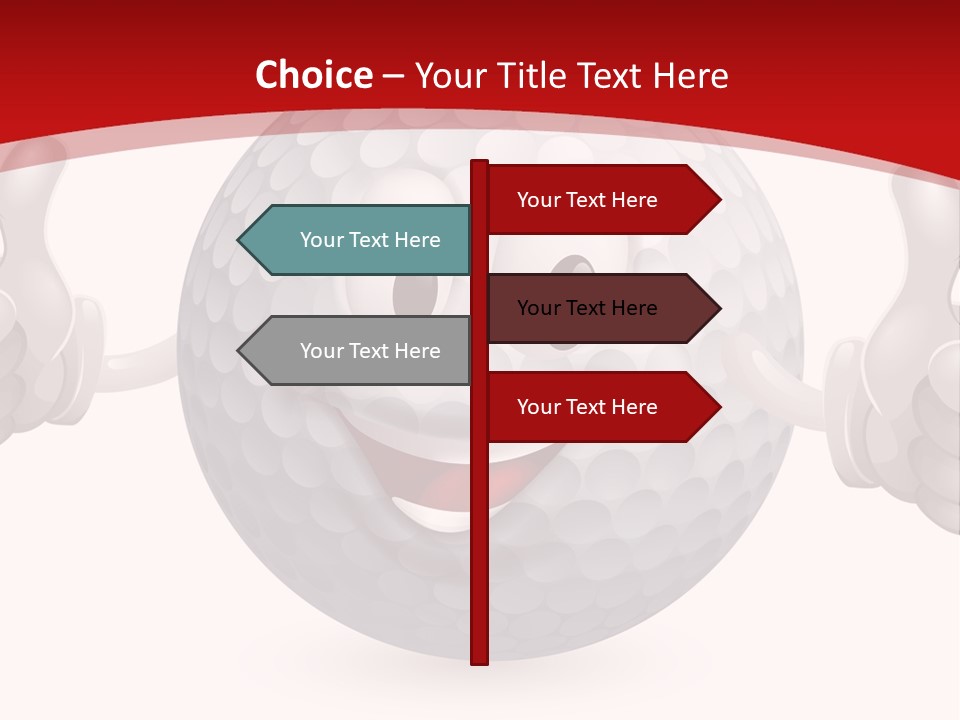 A Happy Golf Ball Giving A Thumbs Up PowerPoint Template