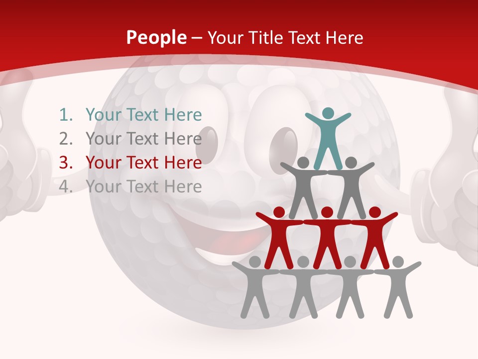 A Happy Golf Ball Giving A Thumbs Up PowerPoint Template