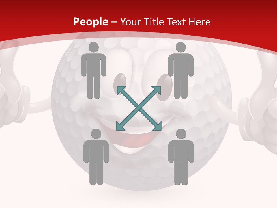 A Happy Golf Ball Giving A Thumbs Up PowerPoint Template