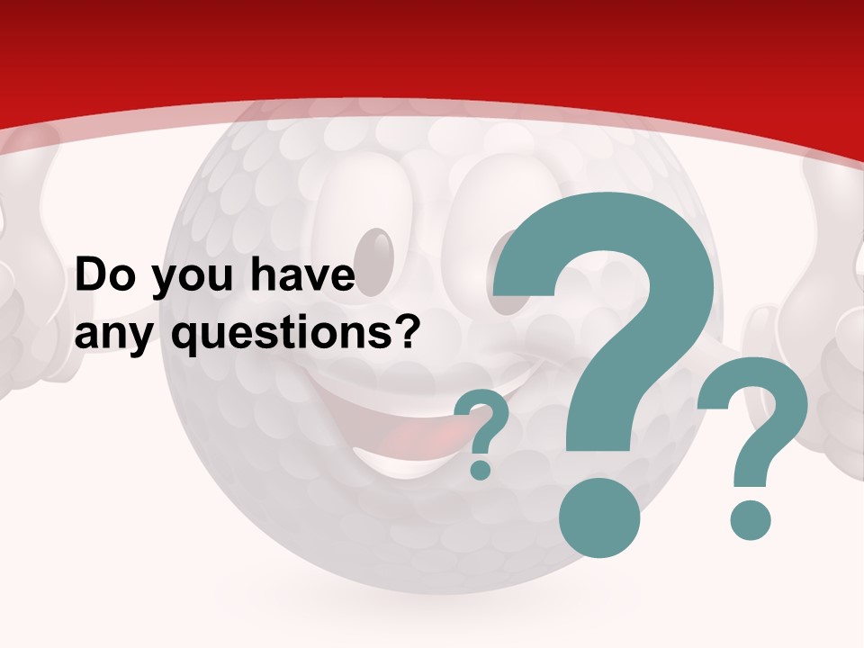 A Happy Golf Ball Giving A Thumbs Up PowerPoint Template