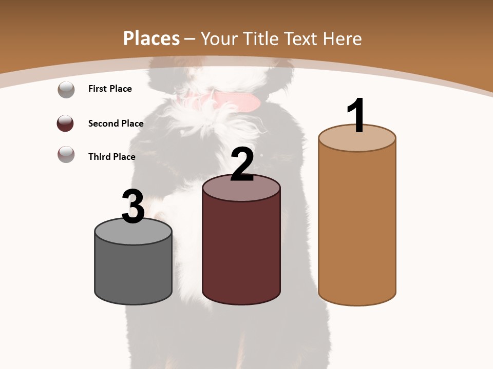 A Black And White Dog Sitting On A Brown And White Background PowerPoint Template