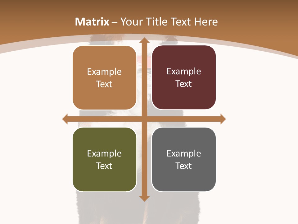 A Black And White Dog Sitting On A Brown And White Background PowerPoint Template