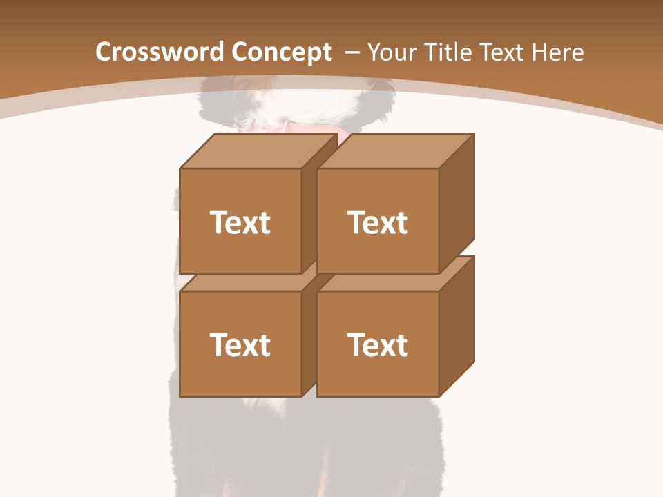 A Black And White Dog Sitting On A Brown And White Background PowerPoint Template