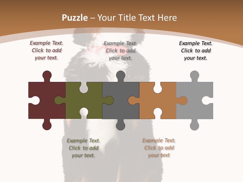 A Black And White Dog Sitting On A Brown And White Background PowerPoint Template