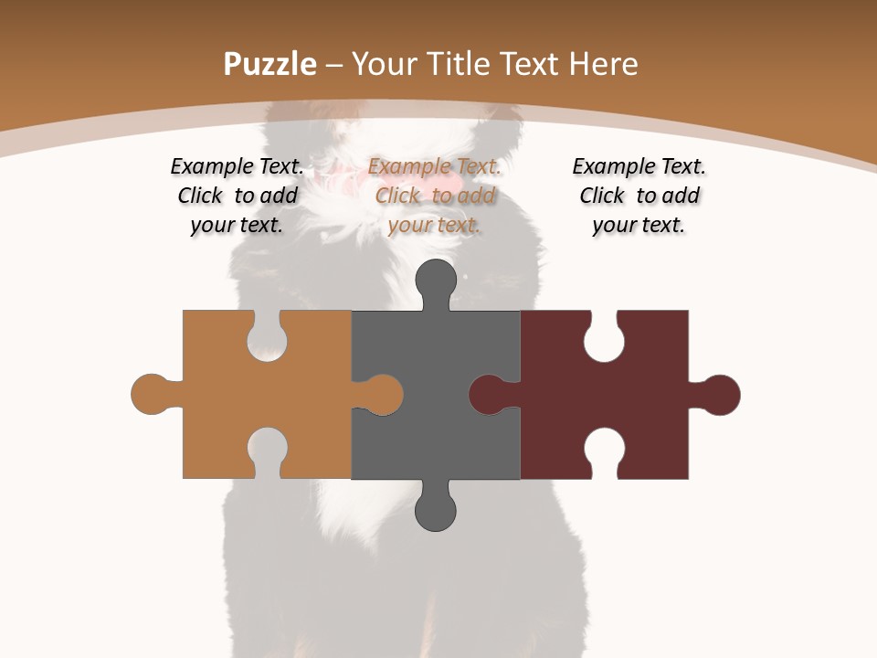 A Black And White Dog Sitting On A Brown And White Background PowerPoint Template