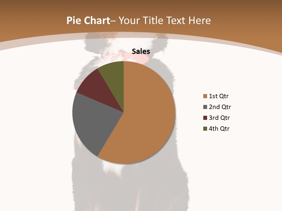 A Black And White Dog Sitting On A Brown And White Background PowerPoint Template