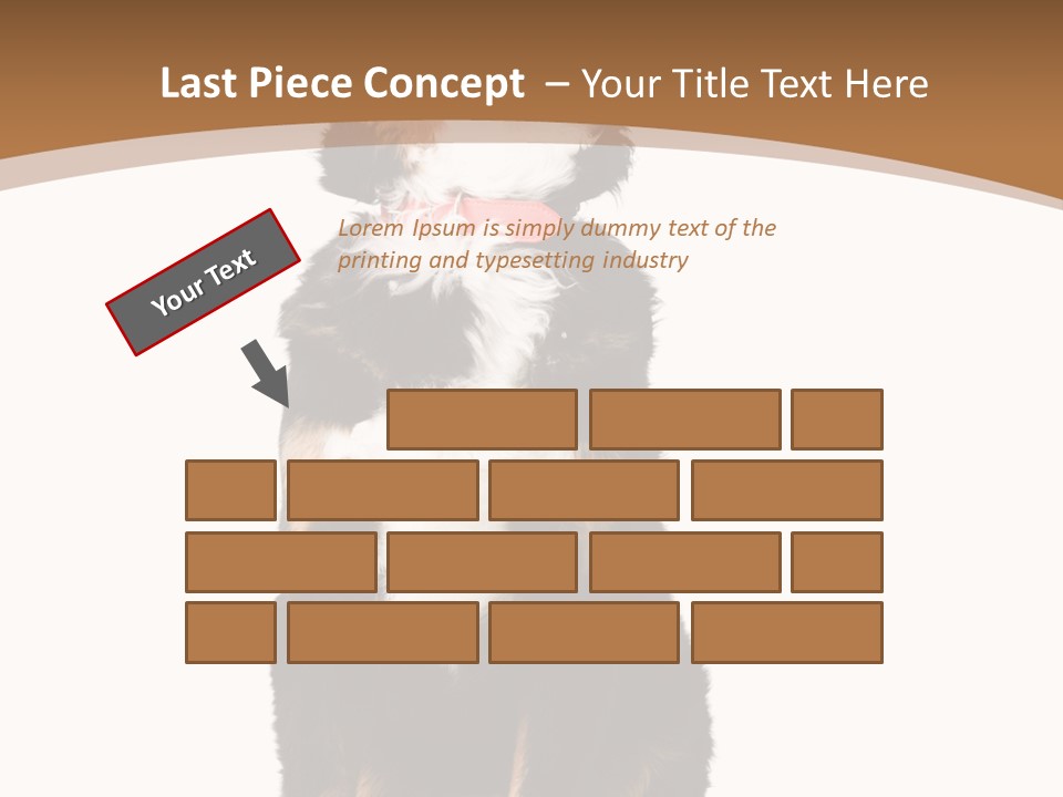 A Black And White Dog Sitting On A Brown And White Background PowerPoint Template