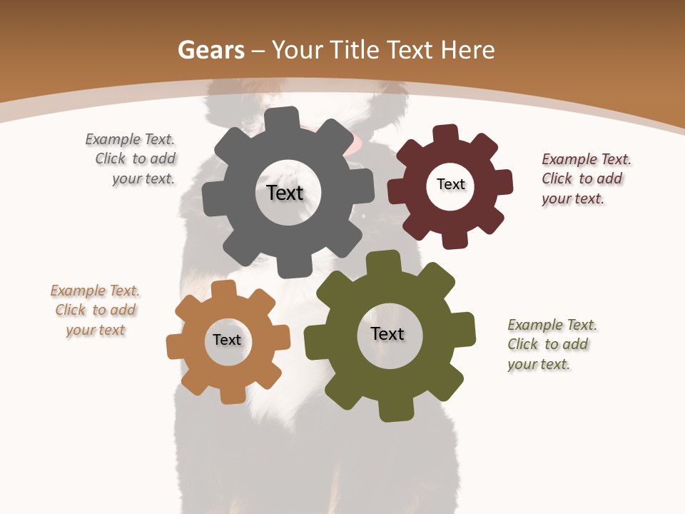 A Black And White Dog Sitting On A Brown And White Background PowerPoint Template