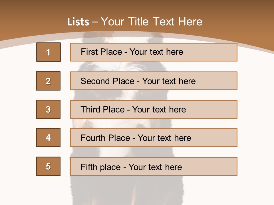 A Black And White Dog Sitting On A Brown And White Background PowerPoint Template