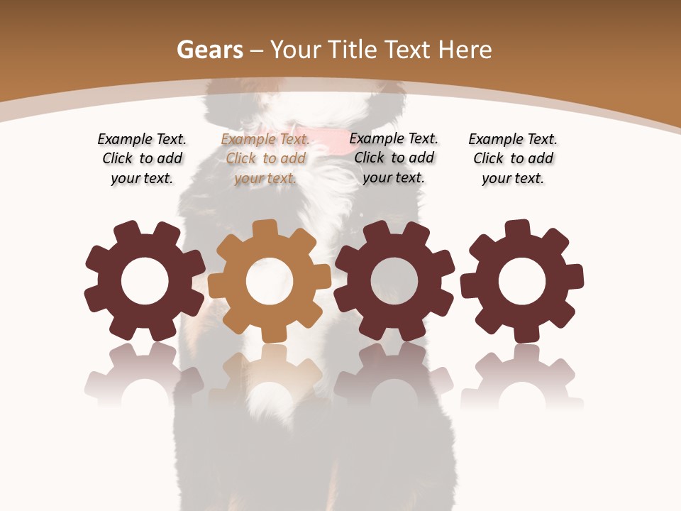 A Black And White Dog Sitting On A Brown And White Background PowerPoint Template