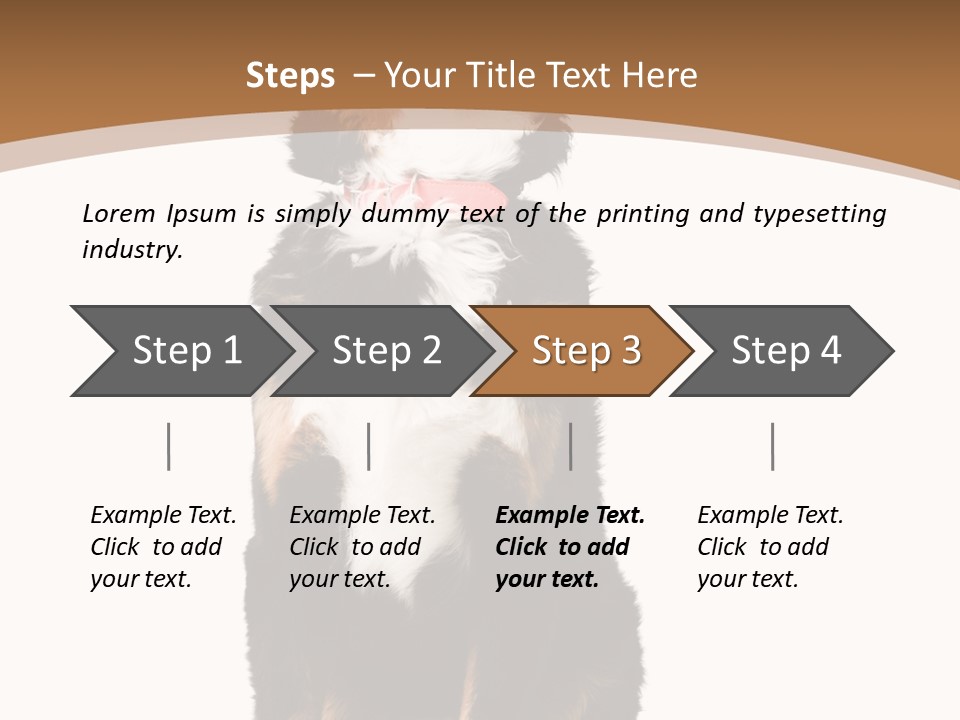 A Black And White Dog Sitting On A Brown And White Background PowerPoint Template