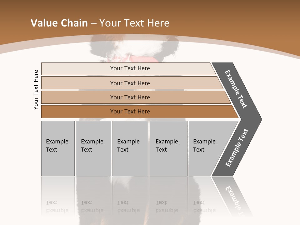 A Black And White Dog Sitting On A Brown And White Background PowerPoint Template