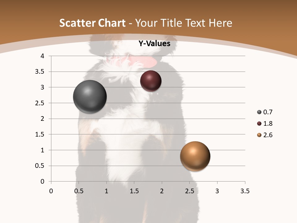 A Black And White Dog Sitting On A Brown And White Background PowerPoint Template