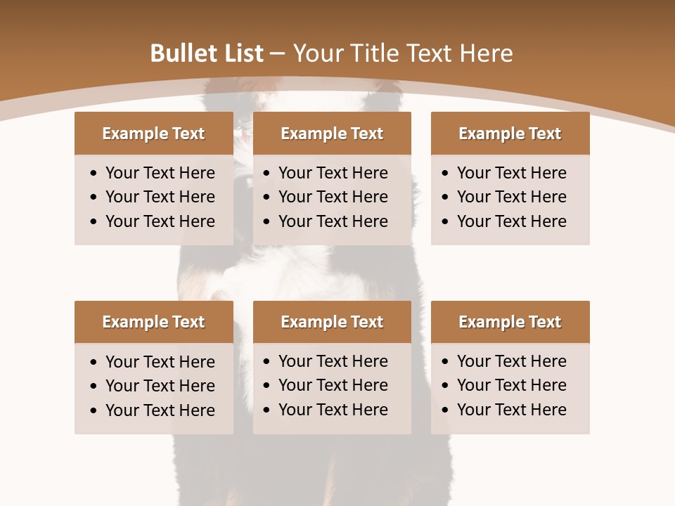 A Black And White Dog Sitting On A Brown And White Background PowerPoint Template