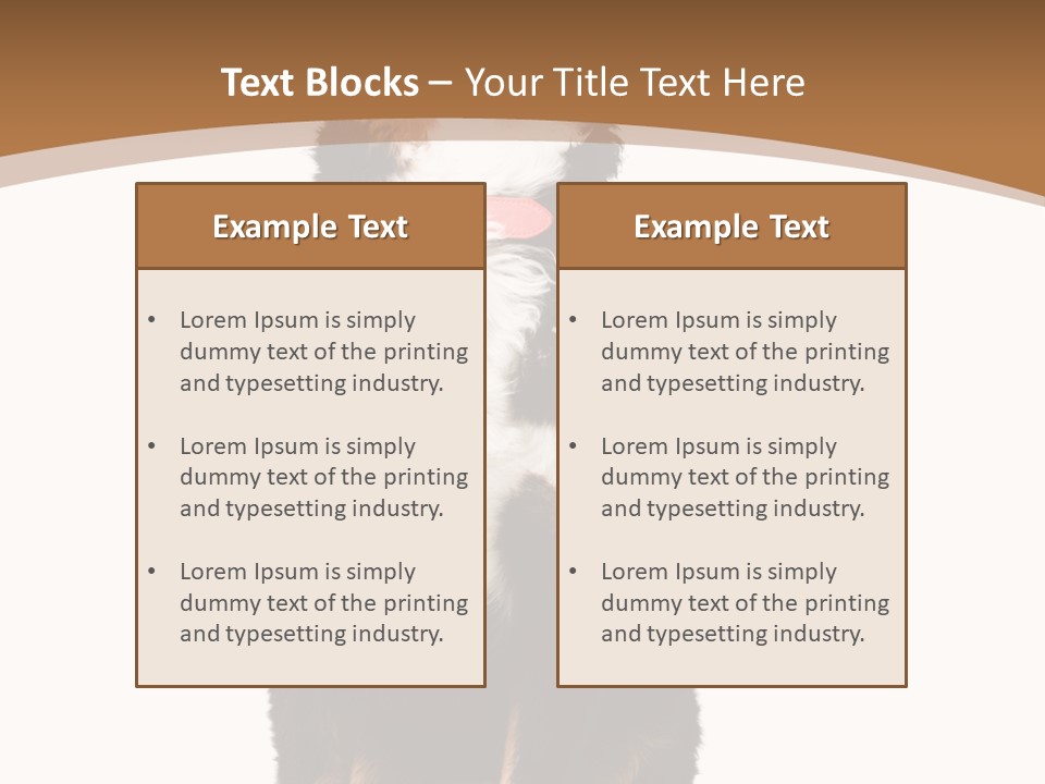 A Black And White Dog Sitting On A Brown And White Background PowerPoint Template