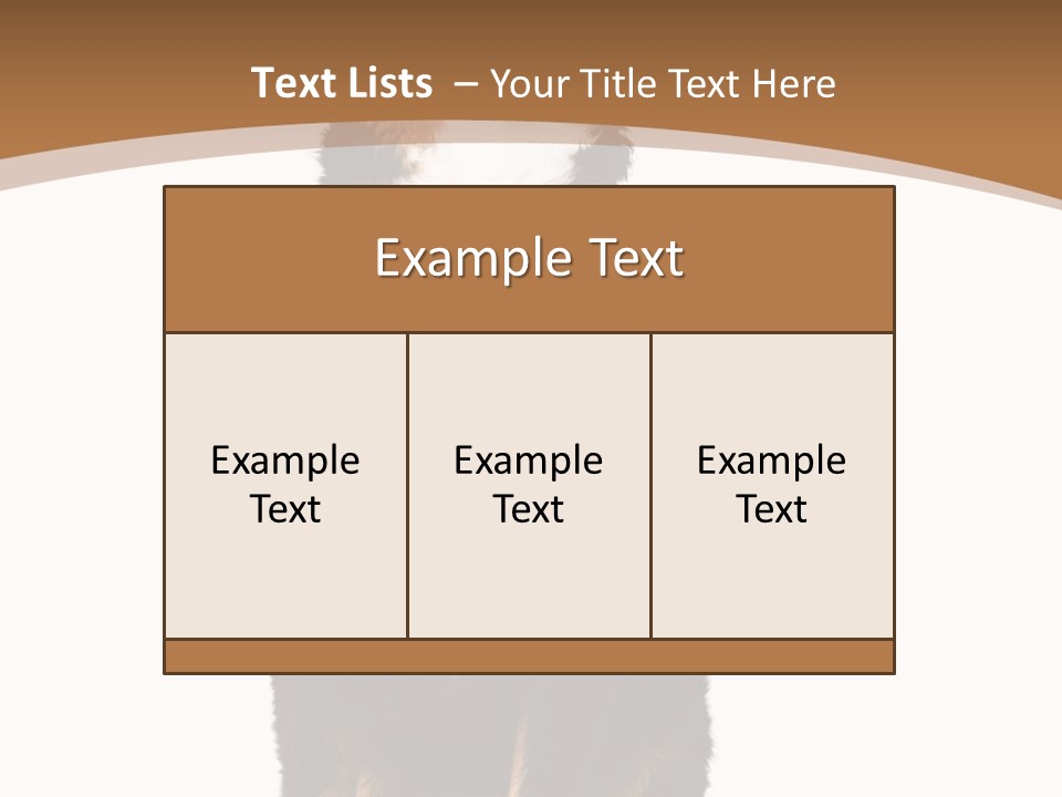 A Black And White Dog Sitting On A Brown And White Background PowerPoint Template